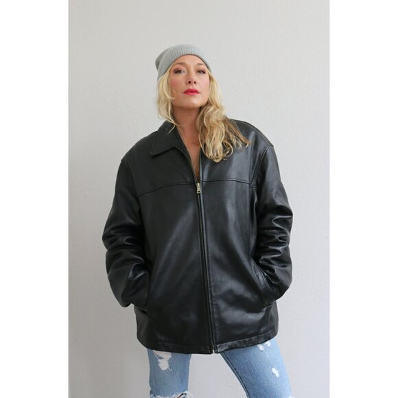 2000s Y2K Andrew Marc New York Buttery Soft Leather Jacket // Men's Large - Picture 9 of 10